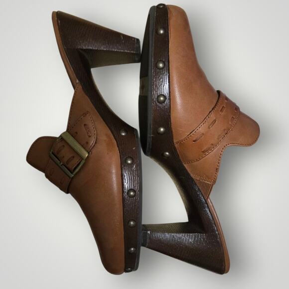 LifeStride Soft System Brown Leather Buckle Clog Mules | Comfort Shoes 7.5 - Picture 6 of 10